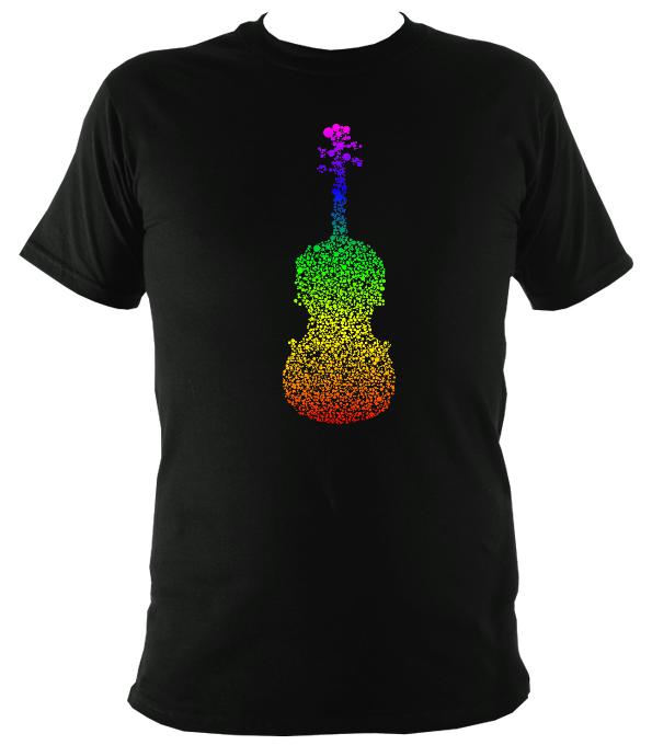 Rainbow Dotted Fiddle T-shirt - T-shirt - Black - Mudchutney