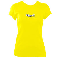 update alt-text with template Flook Ladies Fitted T-shirt - T-shirt - Daisy - Mudchutney