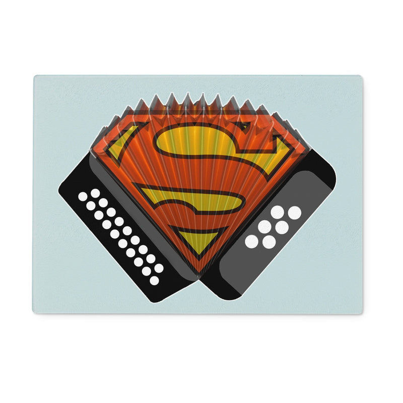 Melodeon Superman Glass Chopping Board