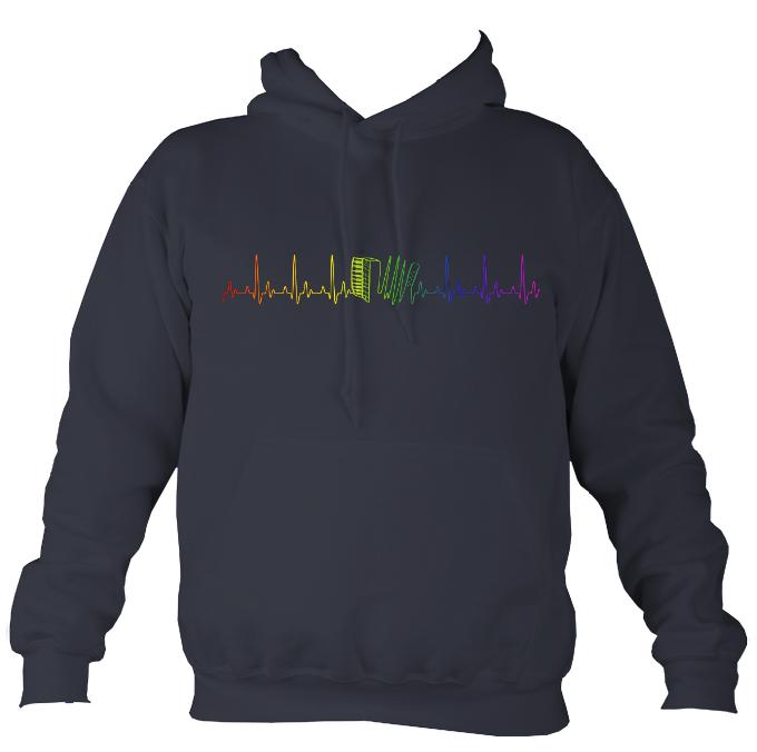 Heartbeat Rainbow Accordion Hoodie-Hoodie-Denim-Mudchutney