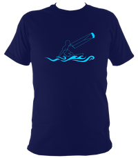 Kitesurfing T-shirt with stylised waves