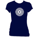 update alt-text with template Celtic Globe Ladies Fitted T-shirt - T-shirt - Navy - Mudchutney