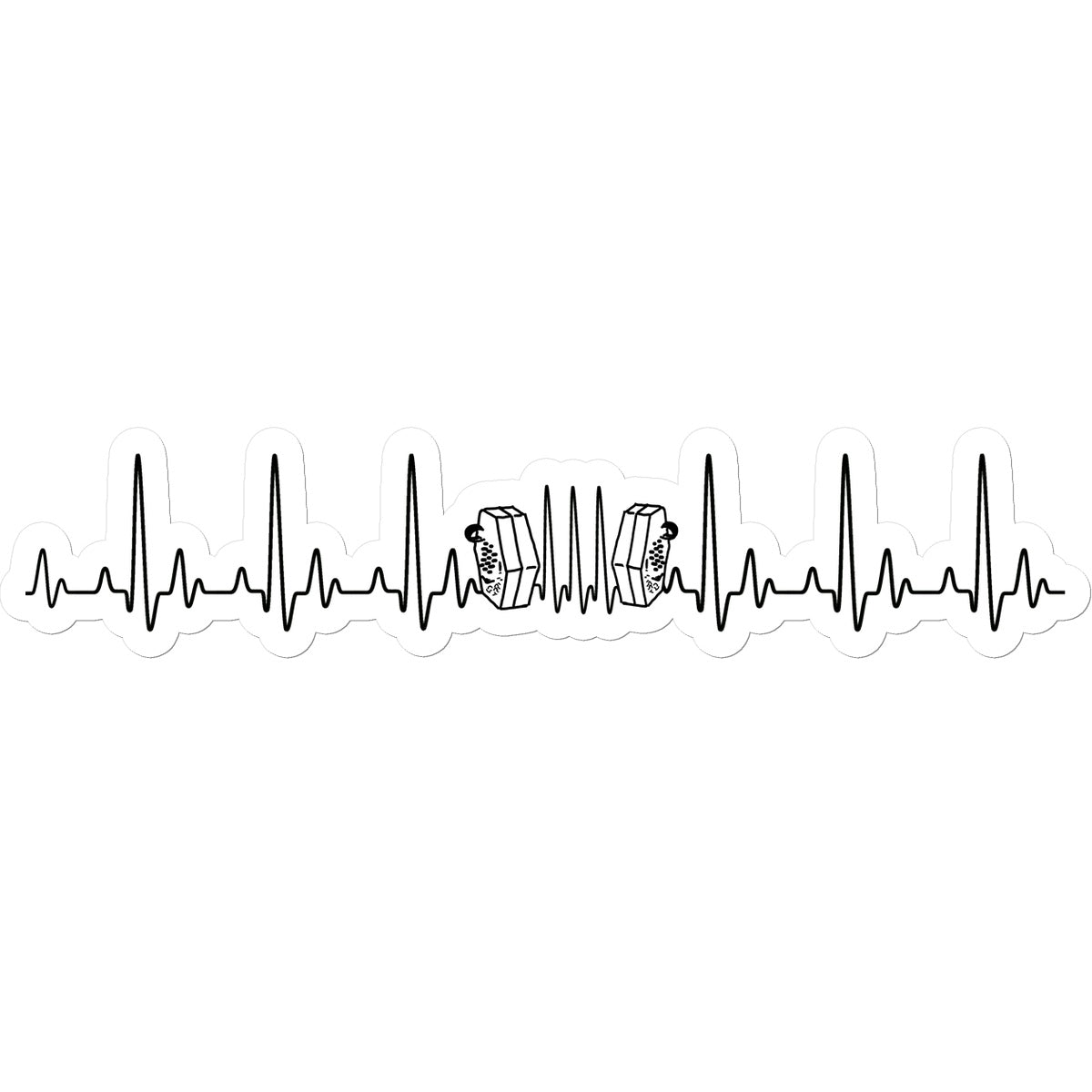 Heartbeat Concertina Sticker