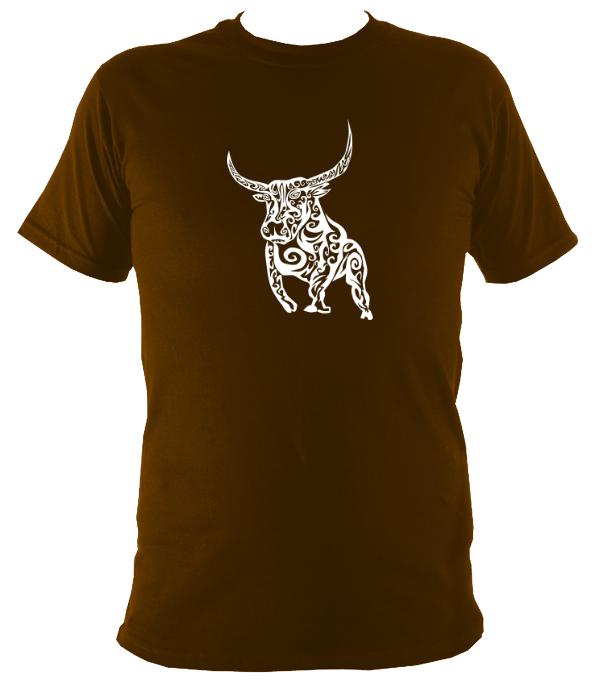 Tribal Bull T-shirt - T-shirt - Dark Chocolate - Mudchutney