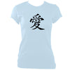 update alt-text with template Japanese "Love" Symbol Ladies Fitted T-shirt - T-shirt - Light Blue - Mudchutney