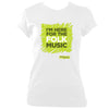 update alt-text with template "I'm Here For The Folk Music" Ladies Fitted T-Shirt - T-shirt - White - Mudchutney