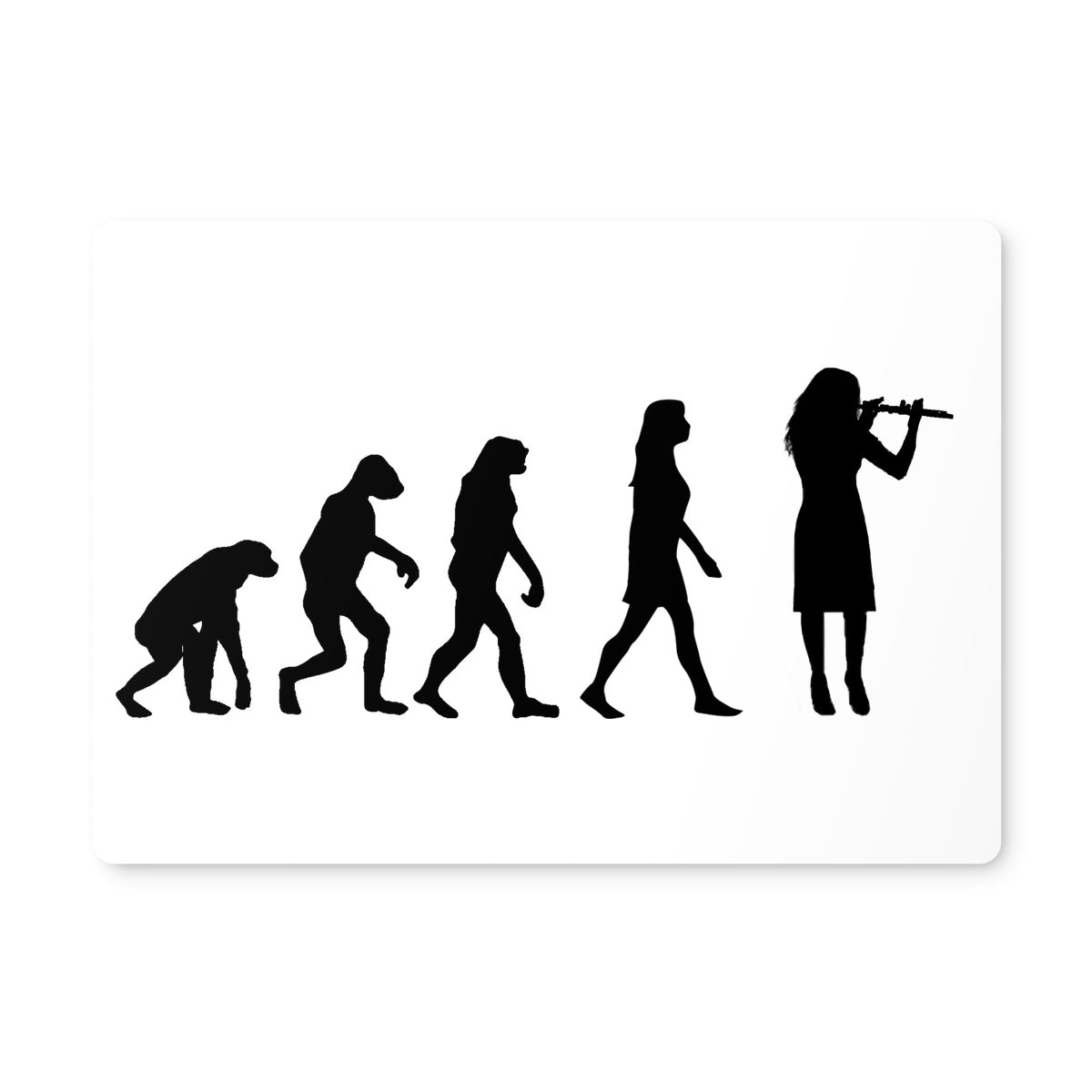 Evolution of Female Flute Player Placemat