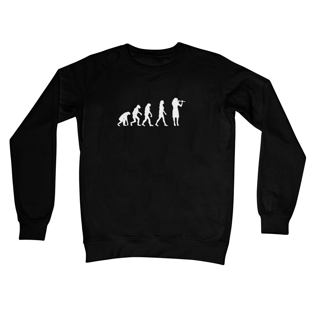 Evolution of Female Flute Player Sweatshirt