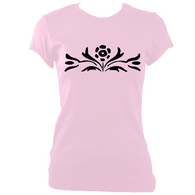 update alt-text with template Flower Ladies Fitted T-shirt - T-shirt - Light Pink - Mudchutney
