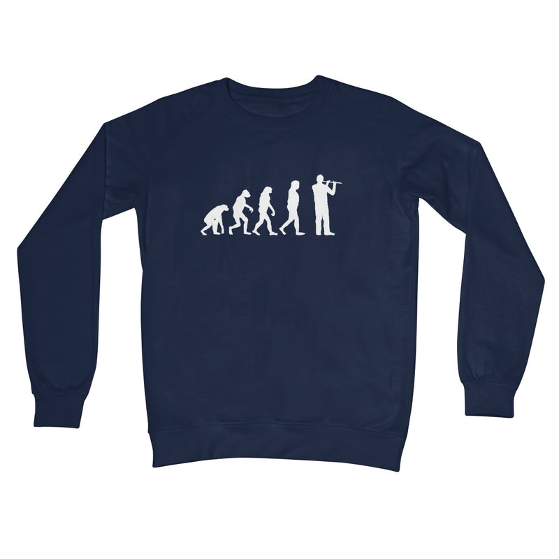 Evolution of Flute Players Crew Neck Sweatshirt