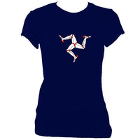 update alt-text with template Manx "ny tree cassyn" Ladies Fitted T-shirt - T-shirt - Navy - Mudchutney
