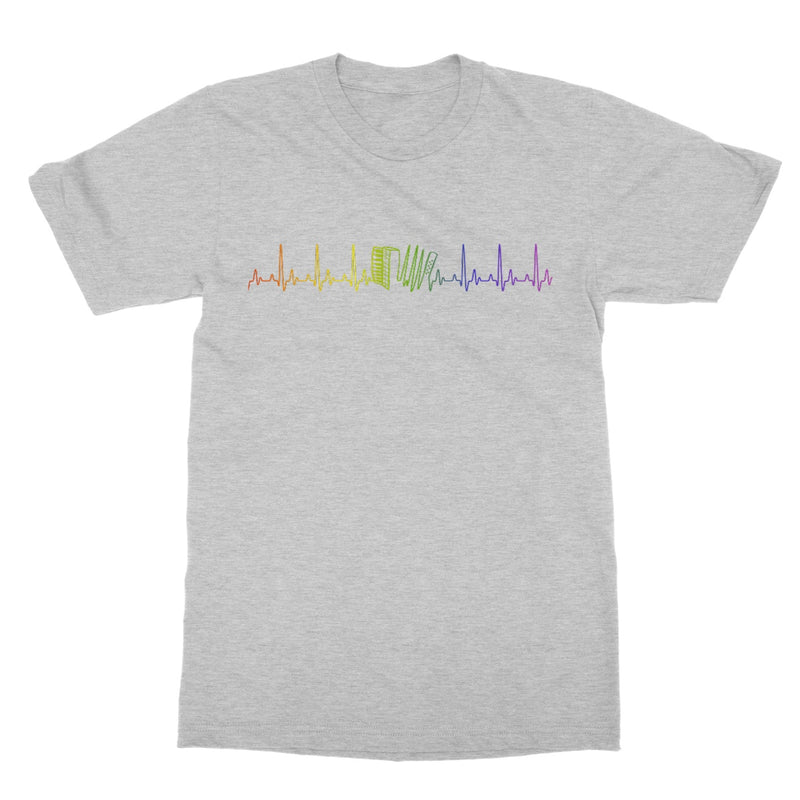 Rainbow Heartbeat Accordion Softstyle T-Shirt