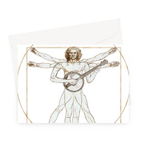 Da Vinci Vitruvian Man Banjo Greeting Card