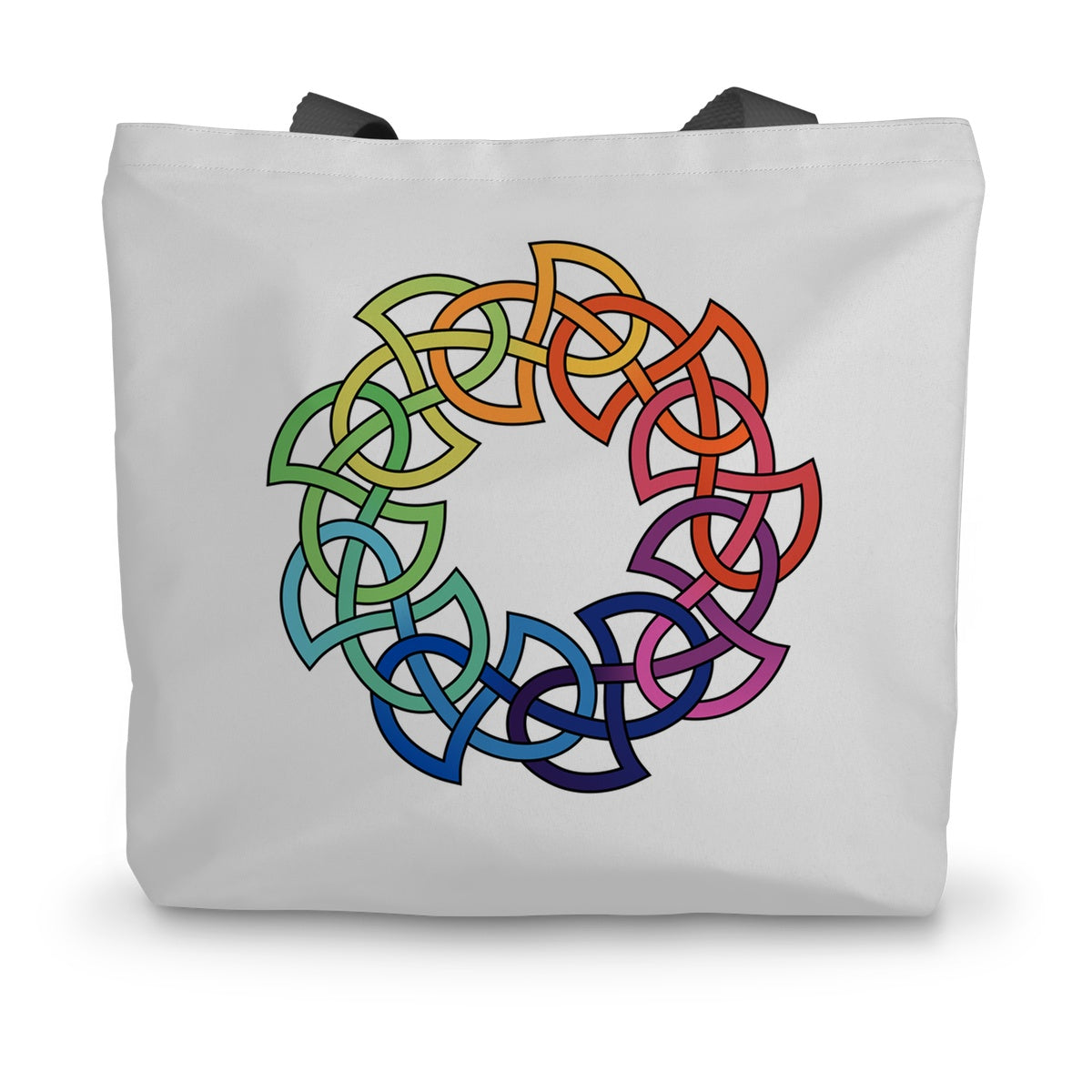 Rainbow Celtic Circle Canvas Tote Bag