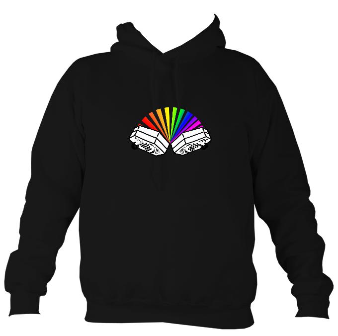 Rainbow Concertina Hoodie-Hoodie-Jet black-Mudchutney