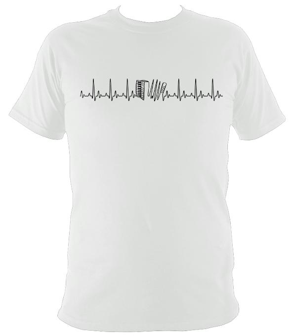 Heartbeat Accordion T-shirt - T-shirt - White - Mudchutney