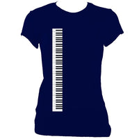 Piano / Accordion Keyboard Ladies Fitted T-shirt-Women's fitted t-shirt-Mudchutney