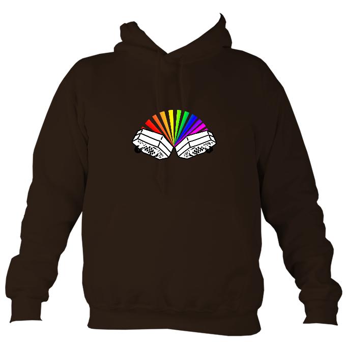 Rainbow Concertina Hoodie-Hoodie-Hot chocolate-Mudchutney