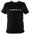 Rainbow of Melodeons T-shirt - T-shirt - Black - Mudchutney