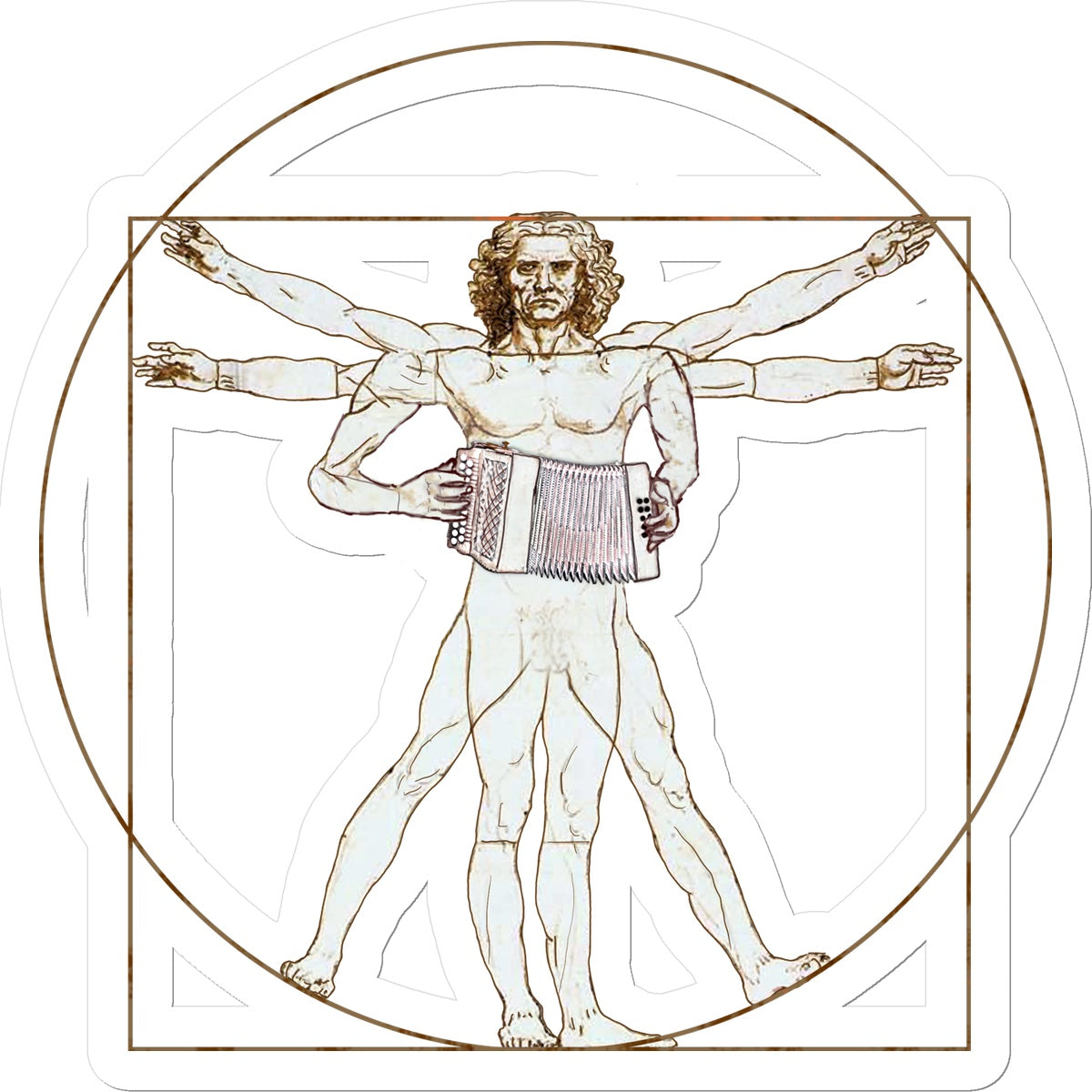 Da Vinci Vitruvian Man Melodeon Sticker