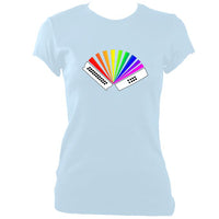 update alt-text with template Rainbow Melodeon Ladies Fitted T-shirt - T-shirt - Light Blue - Mudchutney