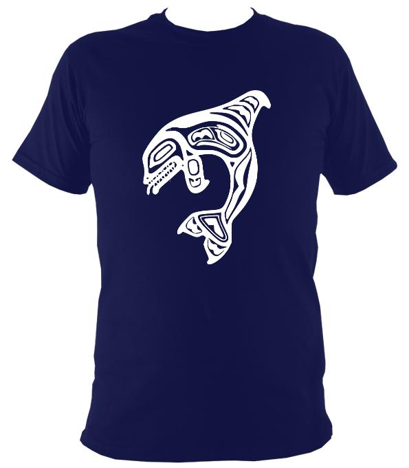 Tribal Style Shark T-shirt - T-shirt - Navy - Mudchutney