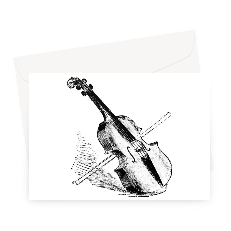 Fiddle and Bow Sketch Greeting Card