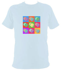 Warhol style Anglo Concertina T-shirt - T-shirt - Light Blue - Mudchutney