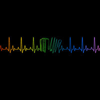 Heartbeat Melodeon in Rainbow Colours Hoodie-Hoodie-Mudchutney