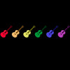 Rainbow Coloured Row of Guitars Hoodie-Hoodie-Mudchutney