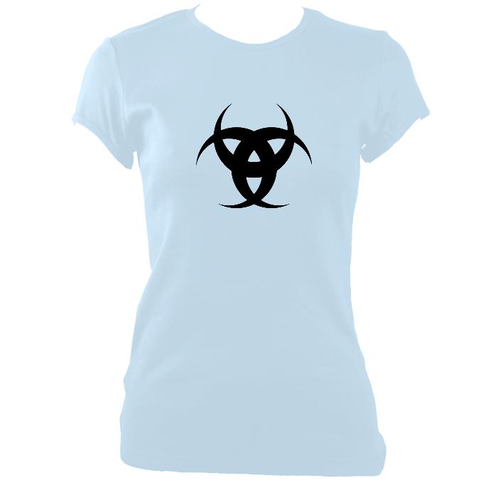 update alt-text with template Tribal 3 Moons Ladies Fitted T-Shirt - T-shirt - Light Blue - Mudchutney