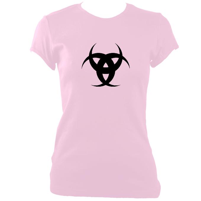 update alt-text with template Tribal 3 Moons Ladies Fitted T-Shirt - T-shirt - Light Pink - Mudchutney