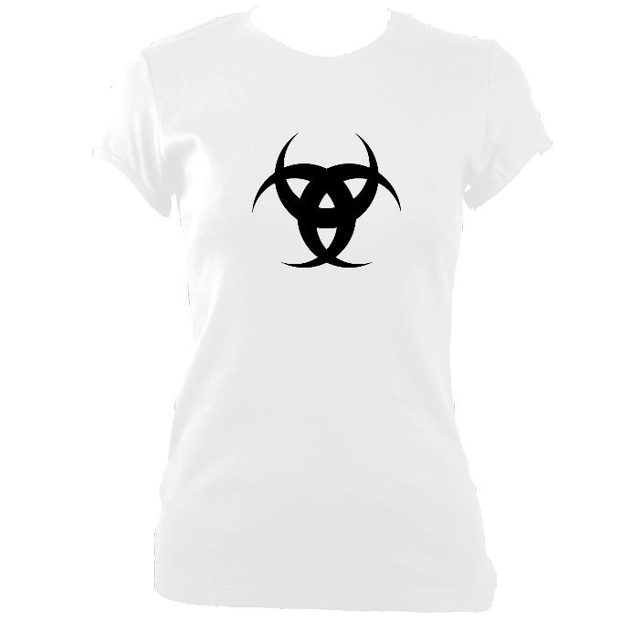 update alt-text with template Tribal 3 Moons Ladies Fitted T-Shirt - T-shirt - White - Mudchutney