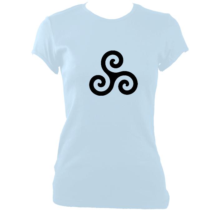 update alt-text with template Triskelion Ladies Fitted T-shirt - T-shirt - Light Blue - Mudchutney