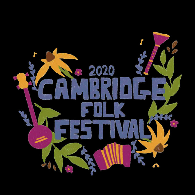 update alt-text with template Cambridge Folk Festival - Design 4 - Women's Fitted T-Shirt - T-shirt - Black - Mudchutney