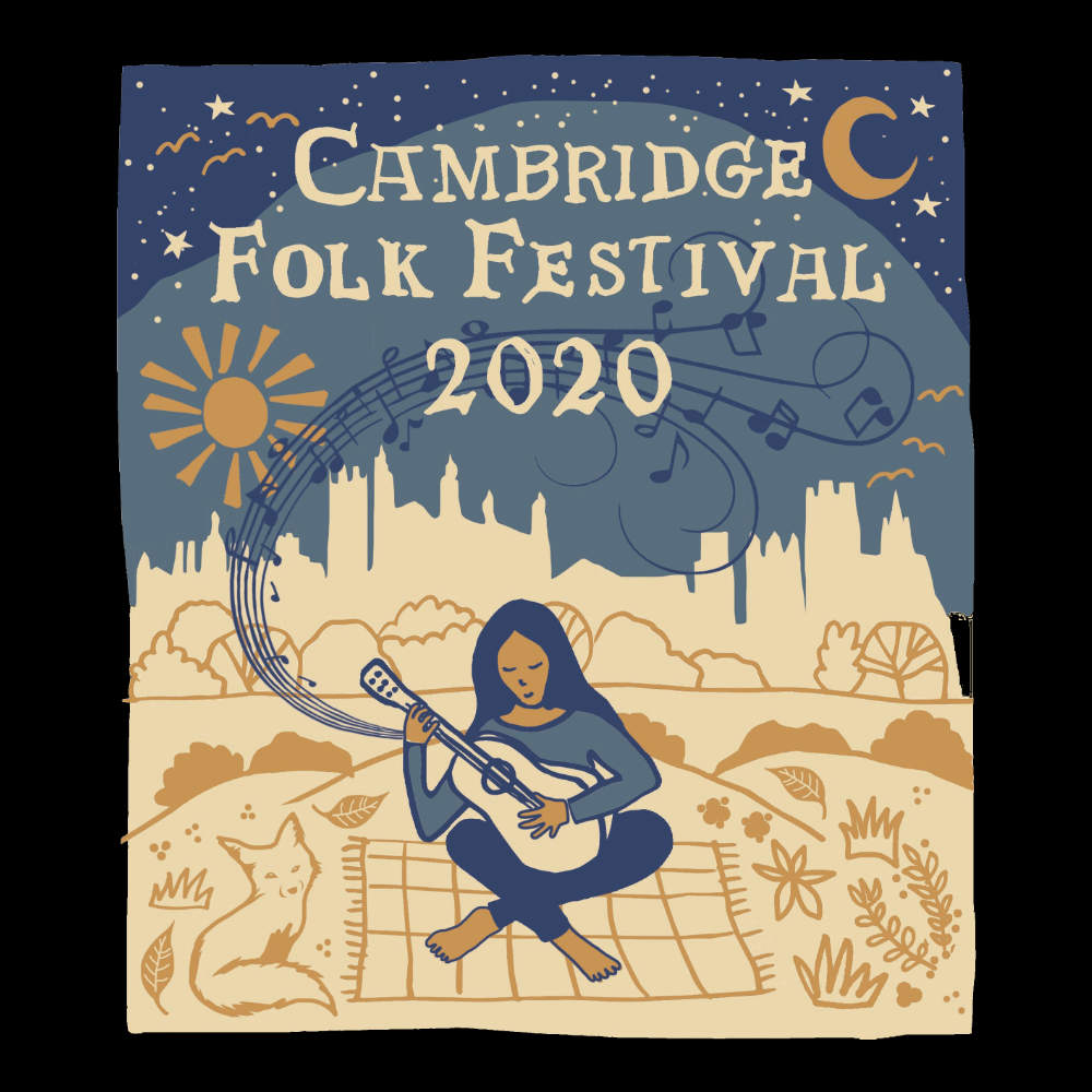 update alt-text with template Cambridge Folk Festival - Design 6 - Women's Fitted T-shirt - T-shirt - Black - Mudchutney